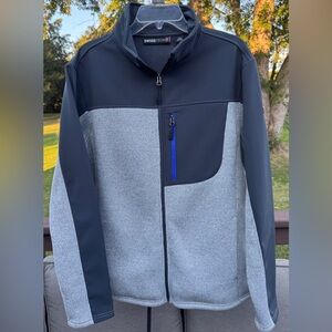 Swiss Tech Full-Zip Softshell Jacket – Heather Grey/Blue (Men’s Large 42-44)